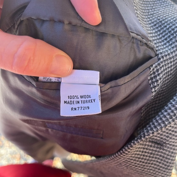 Joseph Feiss International Suit Coat Blazer Jacket Two Button 100% Wool 46 R - Picture 5 of 14